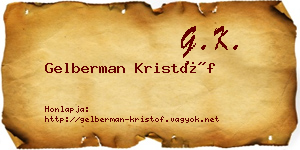 Gelberman Kristóf névjegykártya